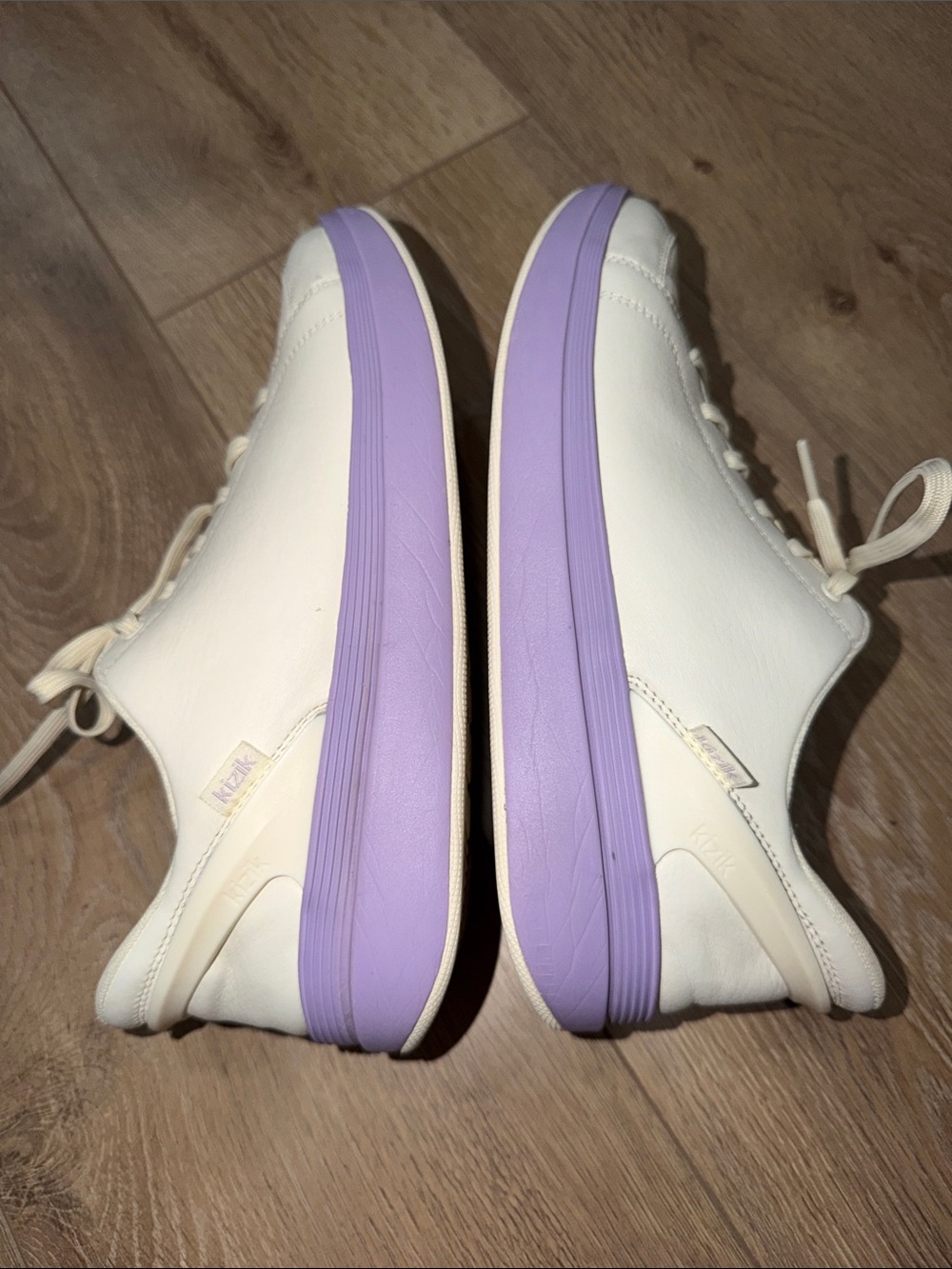Kizik Cydney Slip On Cream Women's Low-Top Sneaker with Lilac Sole - Picture 8 of 10